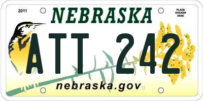 NE license plate ATT242