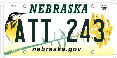 NE license plate ATT243