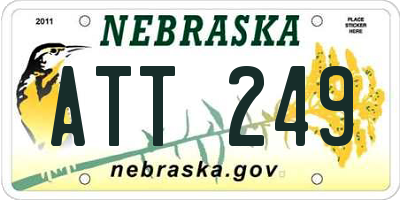 NE license plate ATT249
