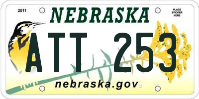 NE license plate ATT253