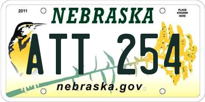 NE license plate ATT254