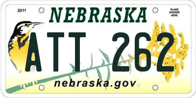 NE license plate ATT262