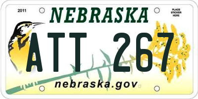 NE license plate ATT267