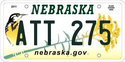 NE license plate ATT275