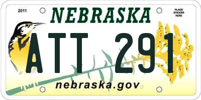 NE license plate ATT291
