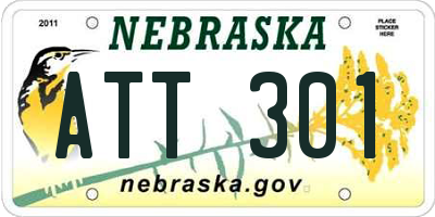 NE license plate ATT301