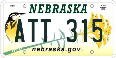 NE license plate ATT315