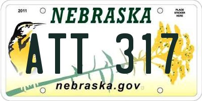 NE license plate ATT317