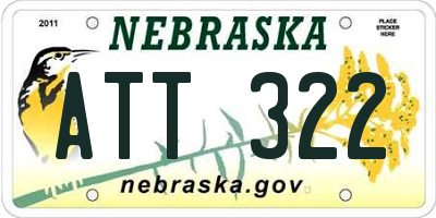 NE license plate ATT322