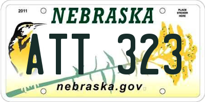 NE license plate ATT323