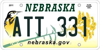 NE license plate ATT331