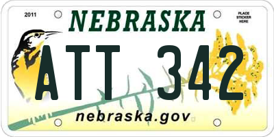 NE license plate ATT342