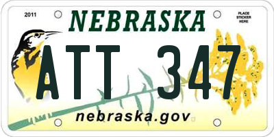 NE license plate ATT347
