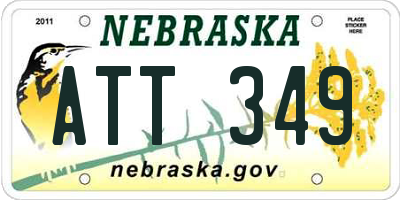 NE license plate ATT349