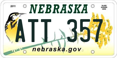 NE license plate ATT357