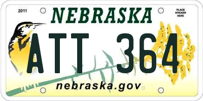 NE license plate ATT364