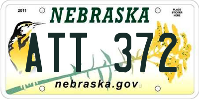 NE license plate ATT372