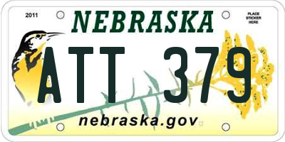 NE license plate ATT379