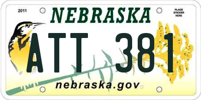 NE license plate ATT381