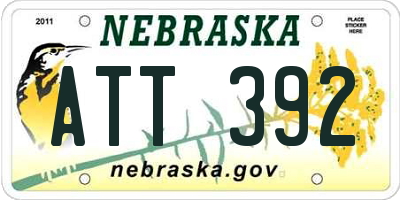 NE license plate ATT392