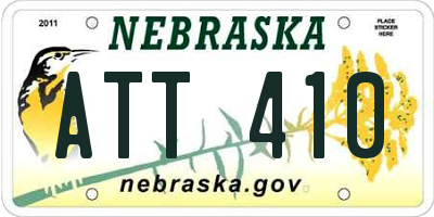 NE license plate ATT410