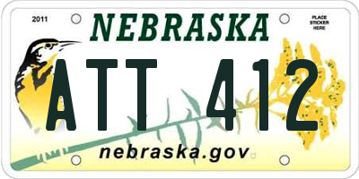 NE license plate ATT412