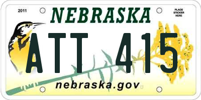 NE license plate ATT415