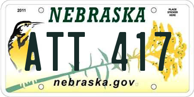NE license plate ATT417