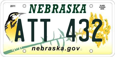 NE license plate ATT432