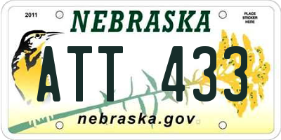 NE license plate ATT433
