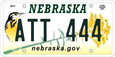 NE license plate ATT444