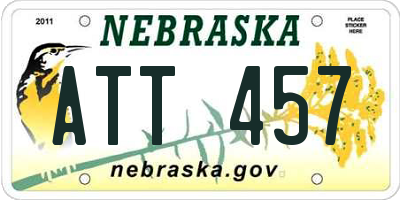 NE license plate ATT457