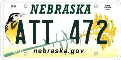 NE license plate ATT472
