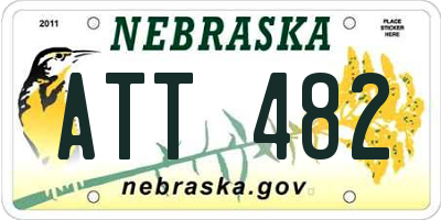 NE license plate ATT482
