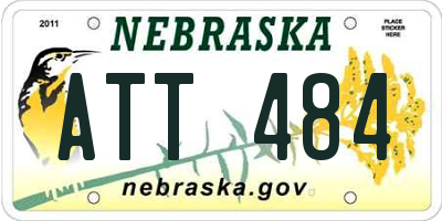 NE license plate ATT484