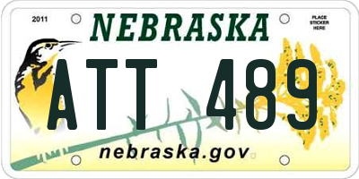 NE license plate ATT489