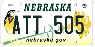 NE license plate ATT505