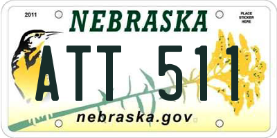 NE license plate ATT511