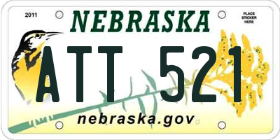 NE license plate ATT521