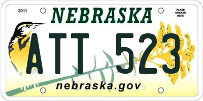 NE license plate ATT523