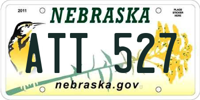 NE license plate ATT527