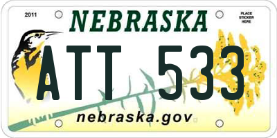 NE license plate ATT533
