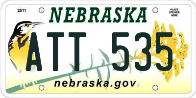 NE license plate ATT535