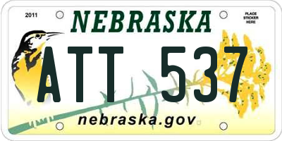 NE license plate ATT537