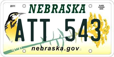NE license plate ATT543