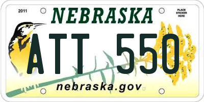 NE license plate ATT550