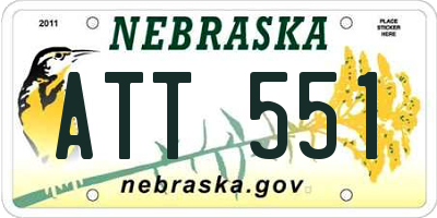 NE license plate ATT551