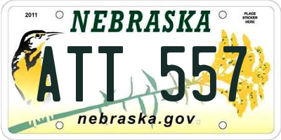 NE license plate ATT557