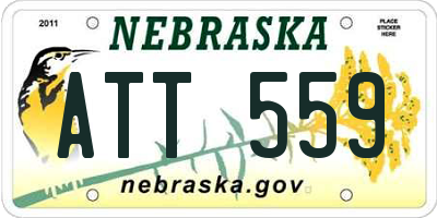 NE license plate ATT559