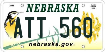 NE license plate ATT560